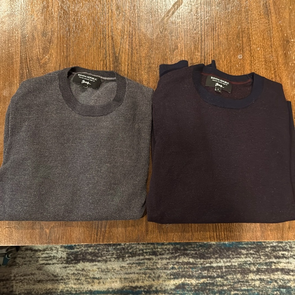 Set of 2 Banana Republicblic Italian Merino Sweatersers, Large